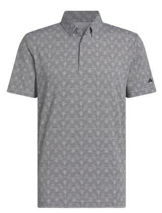 Adidas Go-To Printed Stripe Herren Poloshirt, grey three mel/black