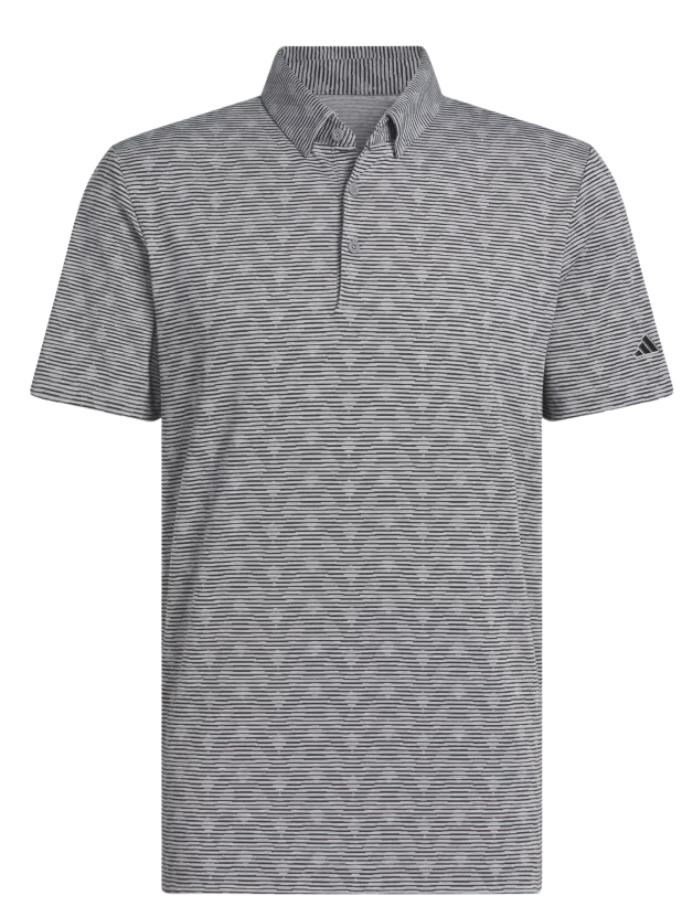 Adidas Go-To Printed Stripe Herren Poloshirt, grey three mel/black