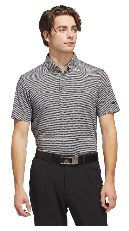 Adidas Go-To Printed Stripe Herren Poloshirt, grey three mel/black