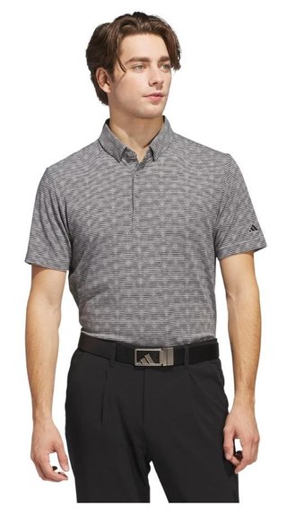 Adidas Go-To Printed Stripe Herren Poloshirt, grey three mel/black