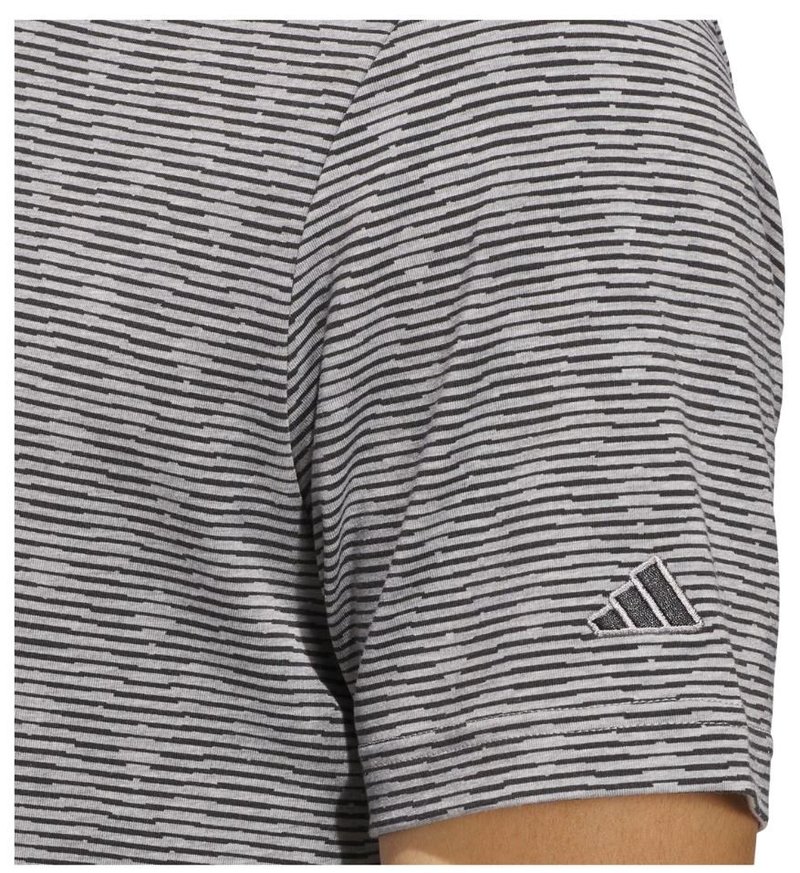 Adidas Go-To Printed Stripe Herren Poloshirt, grey three mel/black