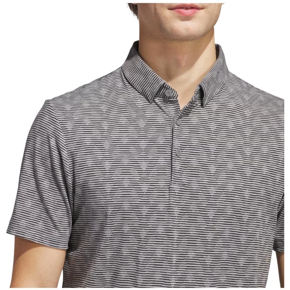 Adidas Go-To Printed Stripe Herren Poloshirt, grey three mel/black