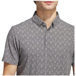 Adidas Go-To Printed Stripe Herren Poloshirt, grey three mel/black