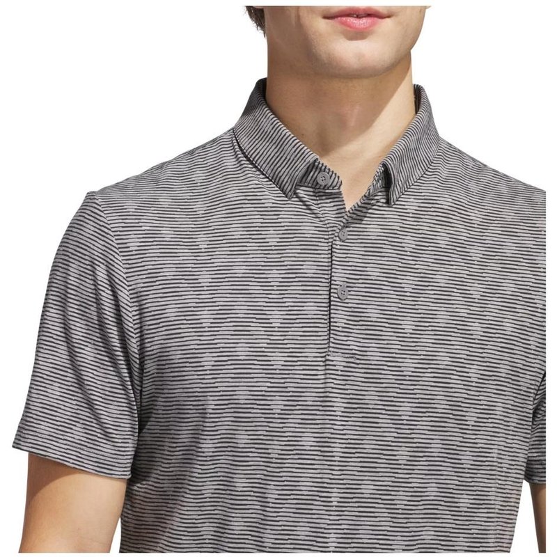 Adidas Go-To Printed Stripe Herren Poloshirt, grey three mel/black