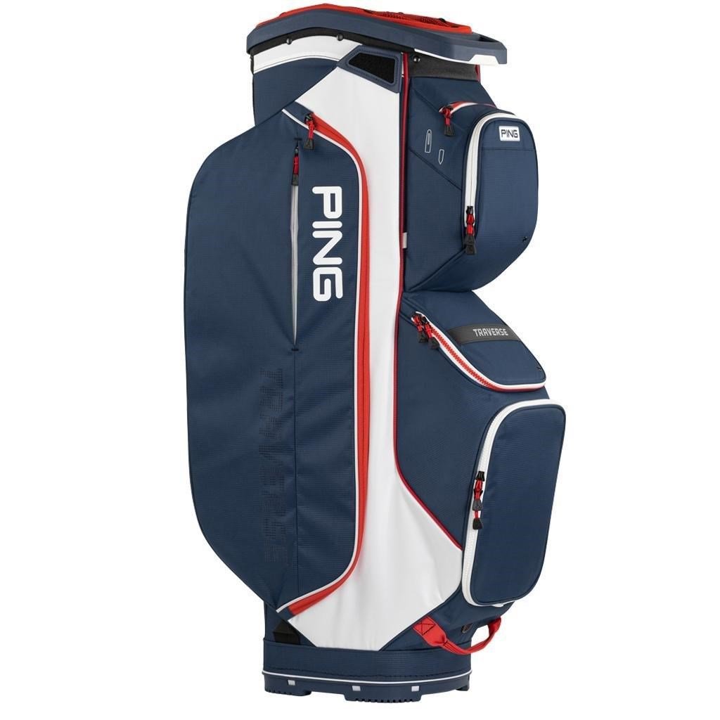 Ping Traverse Cartbag, blau/weiss/rot