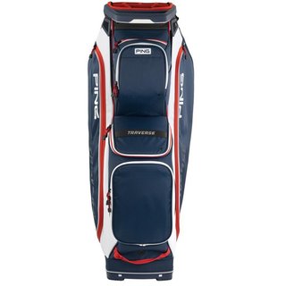 Ping Traverse Cartbag, blau/weiss/rot