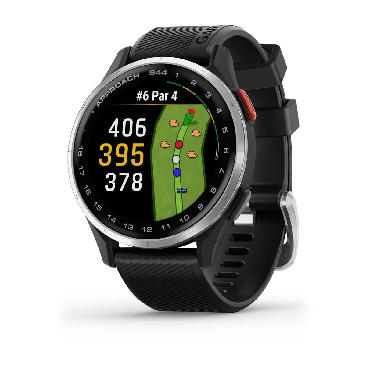 Garmin Approach S44 GPS Golfuhr, schwarz/silber aluminium