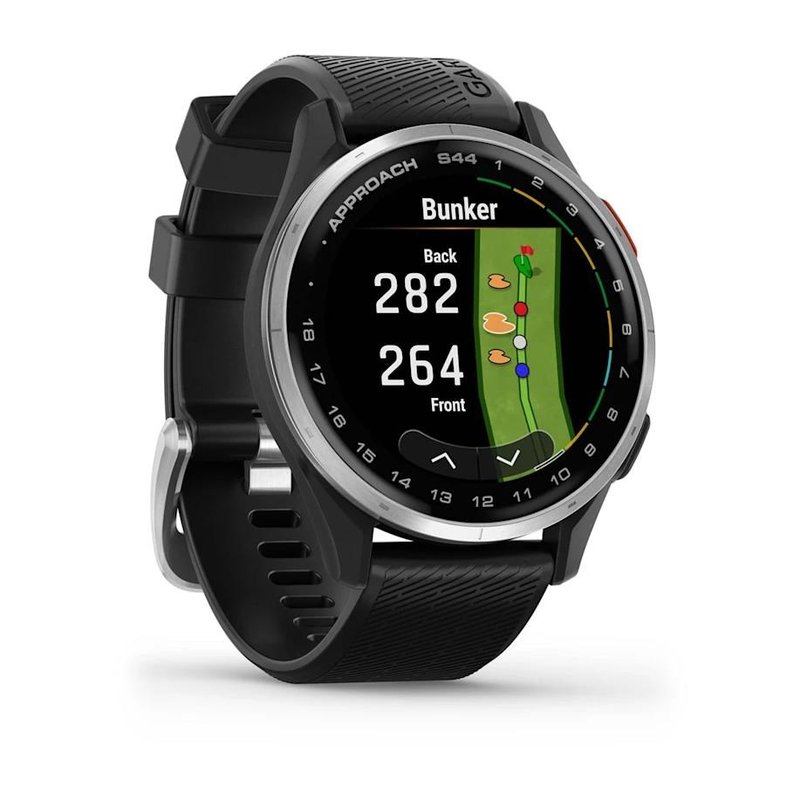Garmin Approach S44 GPS Golfuhr, schwarz/silber aluminium