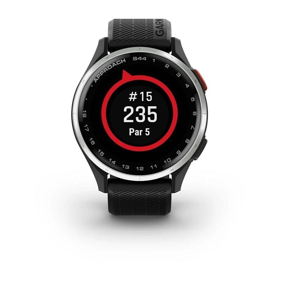Garmin Approach S44 GPS Golfuhr, schwarz/silber aluminium