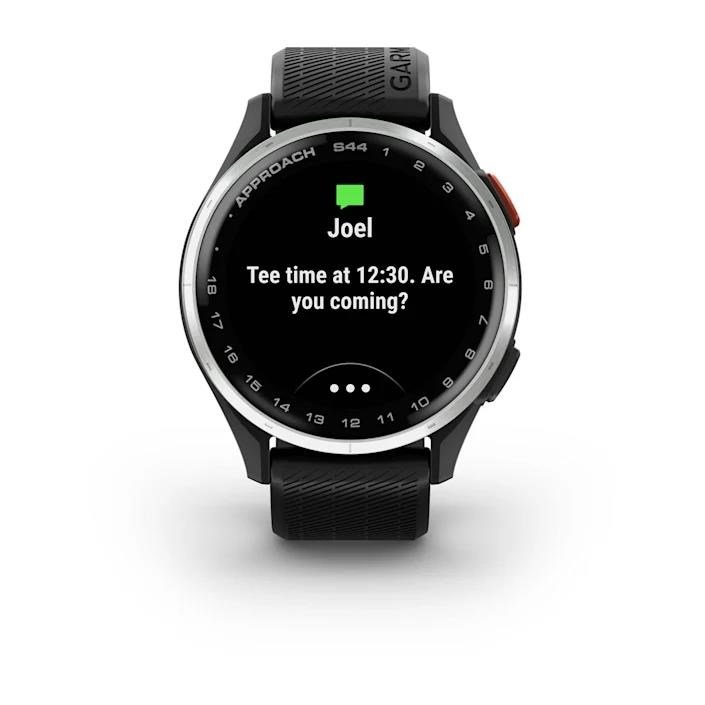 Garmin Approach S44 GPS Golfuhr, schwarz/silber aluminium