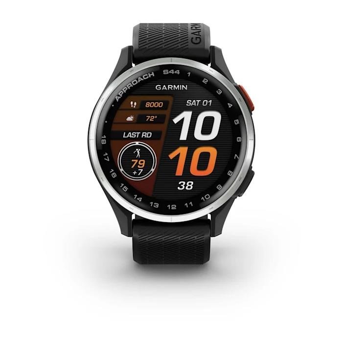 Garmin Approach S44 GPS Golfuhr, schwarz/silber aluminium