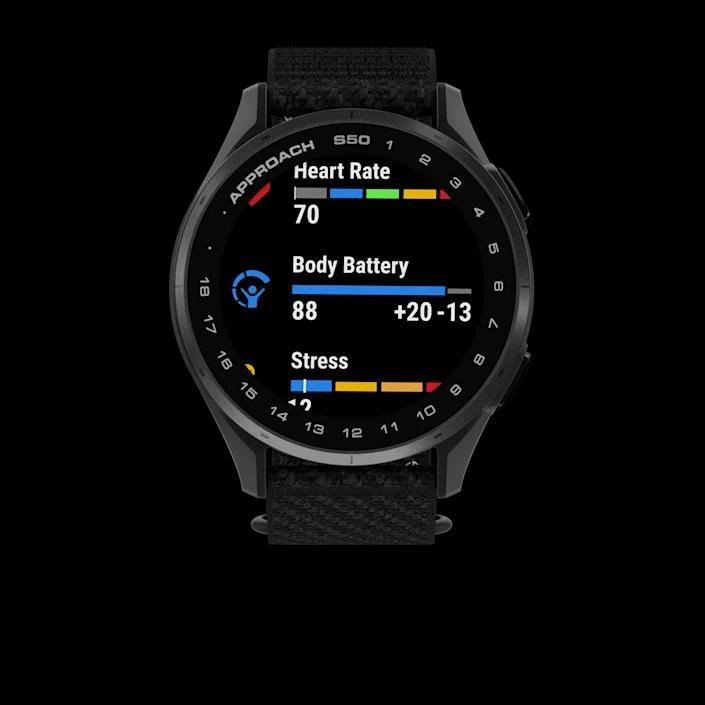 Garmin Approach S50 GPS Golfuhr, schwarz nylon/silber aluminium