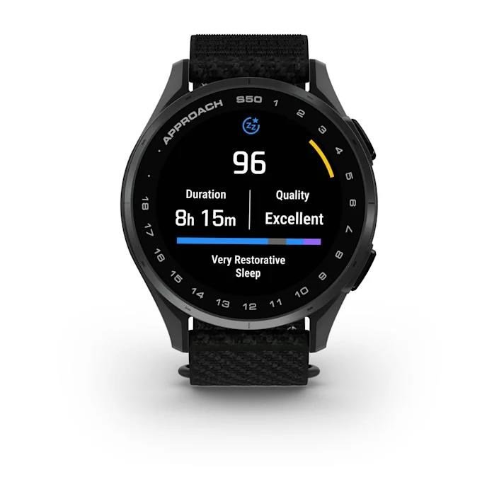 Garmin Approach S50 GPS Golfuhr, schwarz nylon/silber aluminium