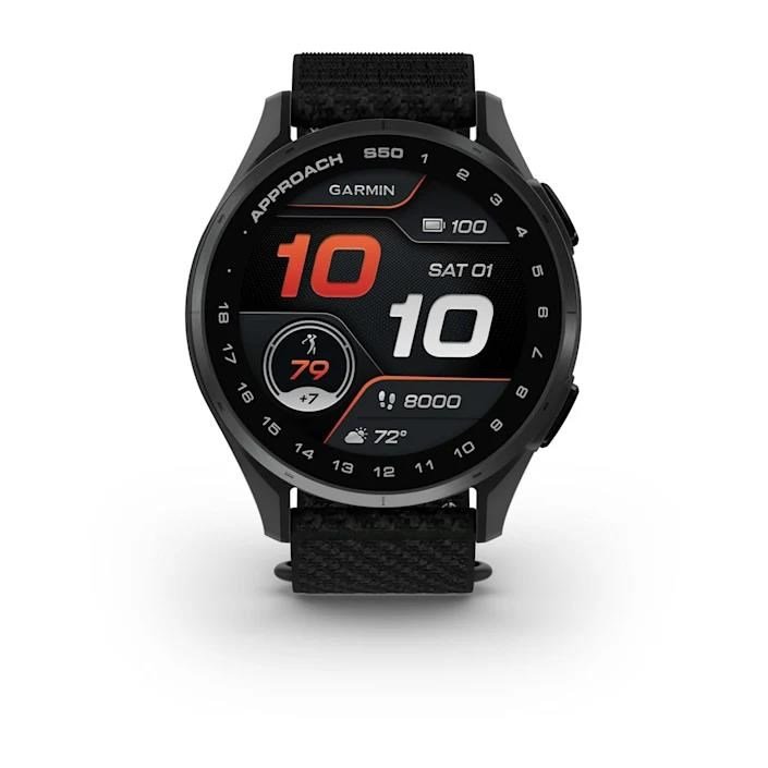 Garmin Approach S50 GPS Golfuhr, schwarz nylon/silber aluminium