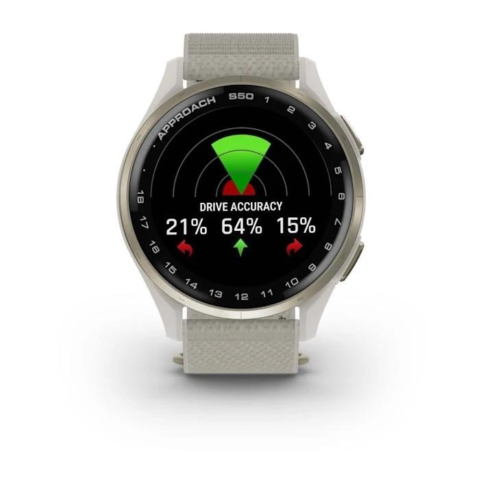 Garmin Approach S50 GPS Golfuhr, ivory nylon/cream gold aluminium
