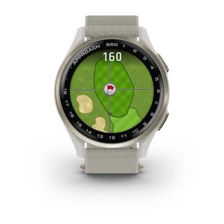 Garmin Approach S50 GPS Golfuhr, ivory nylon/cream gold aluminium