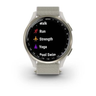 Garmin Approach S50 GPS Golfuhr, ivory nylon/cream gold aluminium