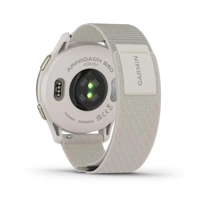 Garmin Approach S50 GPS Golfuhr, ivory nylon/cream gold aluminium