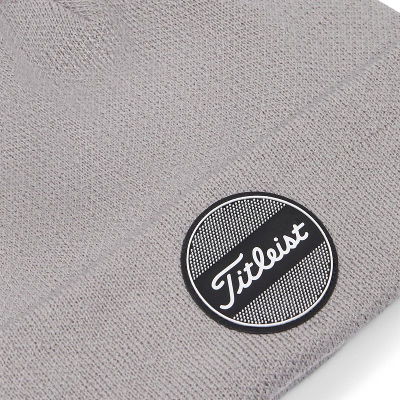 Titleist Boardwalk Pom Pom Herren Wintermütze, grau