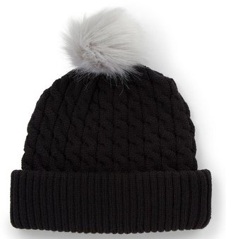 Titleist Cable Knit Pom Pom Damen Wintermütze, schwarz