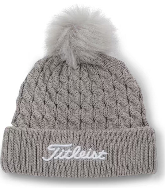 Titleist Cable Knit Pom Pom Damen Wintermütze, grau