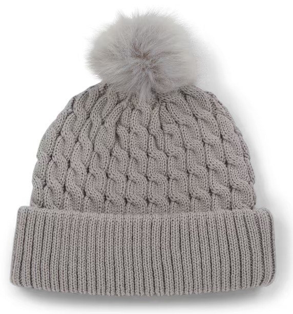 Titleist Cable Knit Pom Pom Damen Wintermütze, grau