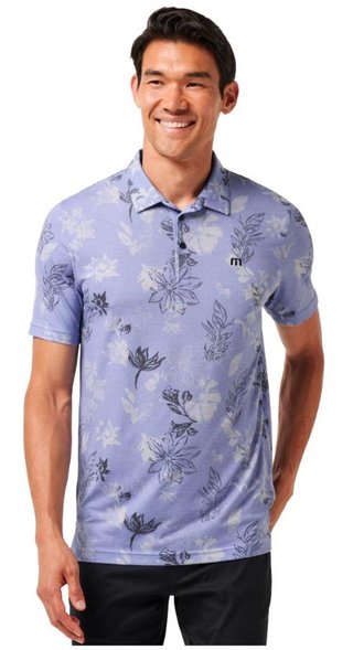 Travis Mathew Cruise Herren Poloshirt, heather violet storm