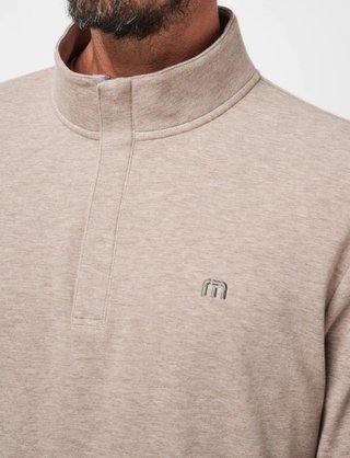 Travis Mathew CLOUD QUARTER ZIP 2.0 Hoodie Herren Sweatshirt, beige