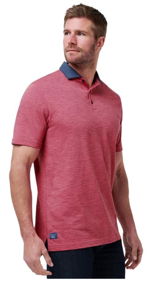 Travis Mathew Common Interest Herren Poloshirt, rose wine
