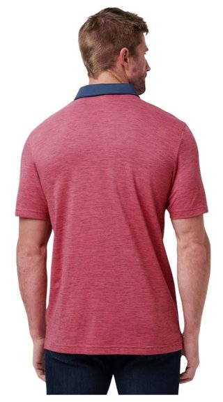 Travis Mathew Common Interest Herren Poloshirt, rose wine