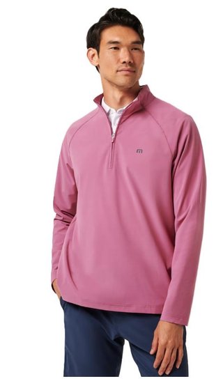 Travis Mathew AIR TRAM QUARTER ZIP Hoodie Herren Sweatshirt, rose wine