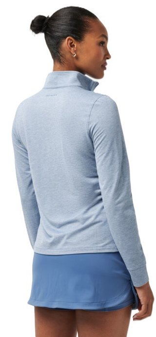 Travis Mathew Featherweightt Active zip long sleeve Damen Poloshirt, blau