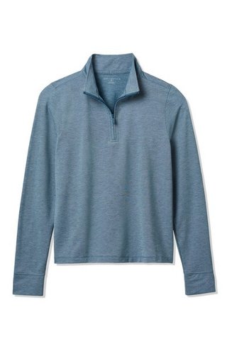 Travis Mathew Featherweightt Active zip long sleeve Damen Poloshirt, blau