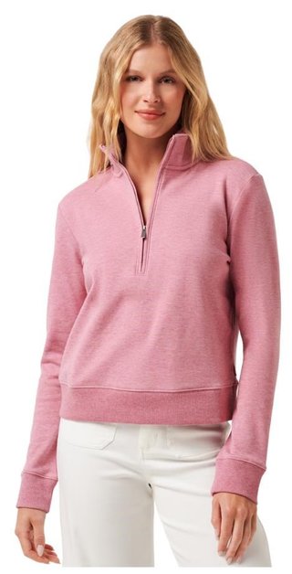 Travis Mathew Cloud Fleece Half-Zip Damen Sweatshirt, heather foxglove