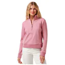 Travis Mathew Cloud Fleece Half-Zip Damen Sweatshirt, heather foxglove