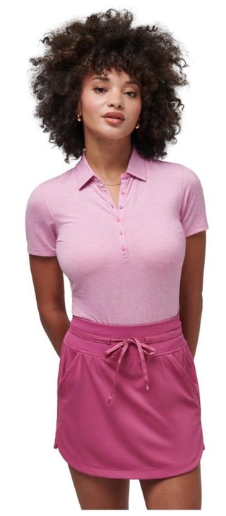 Travis Mathew Featherweight Active Damen Poloshirt, heather red violet