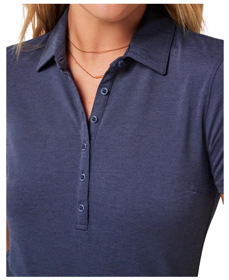 Travis Mathew Featherweight Active Damen Poloshirt, heather navy blazer