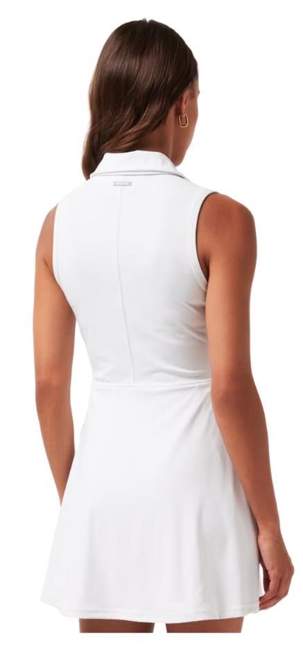 Travis Mathew Moveknit Sleeveless Polo Golfkleid, weiss