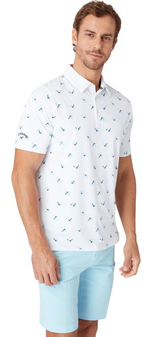 Callaway All Over Birdie Herren Poloshirt, weiss