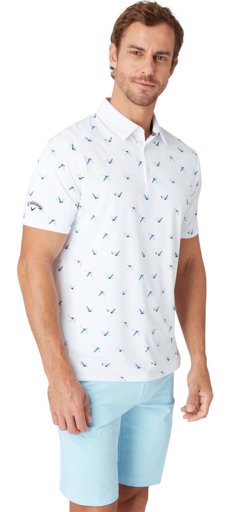Callaway All Over Birdie Herren Poloshirt, weiss