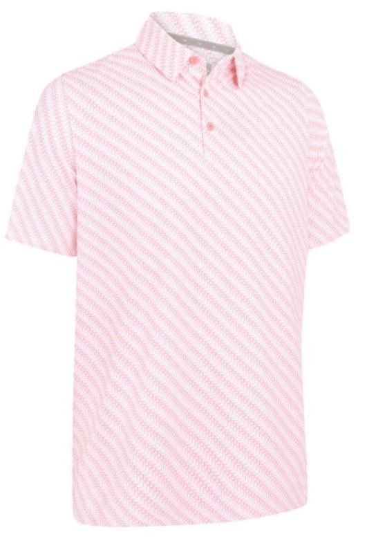 Callaway Twill Print Herren Poloshirt, strawberry pink