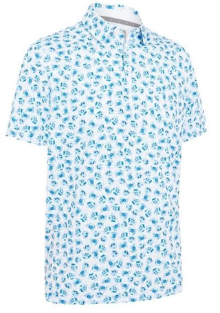 Callaway Crab Novelty Print Herren Poloshirt, weiss