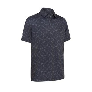 Callaway All-Over Large Chev Printed Herren Poloshirt, schwarz