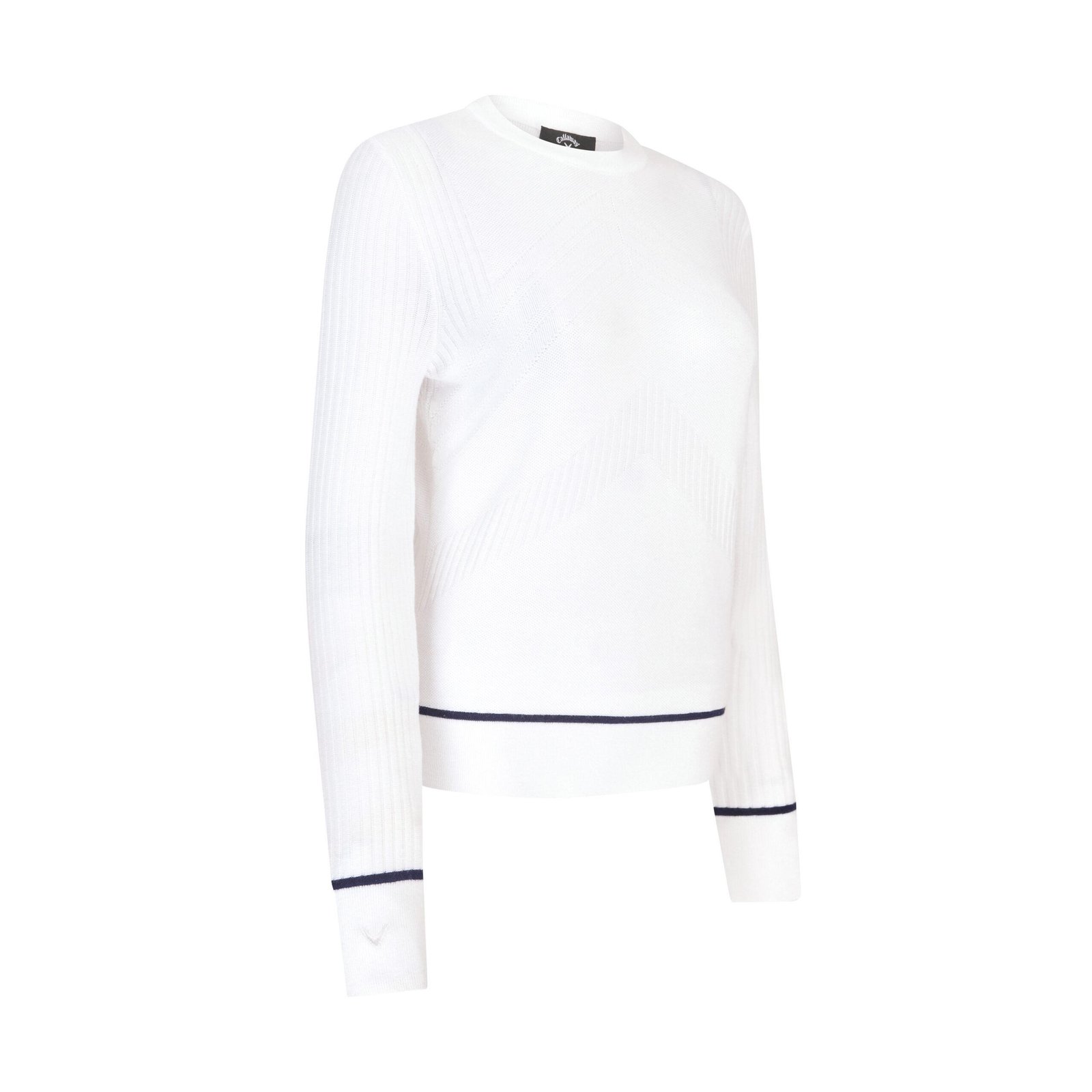 Callaway Chev Sweater with Tipping Damen Pullover, weiss