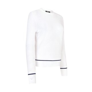 Callaway Chev Sweater with Tipping Damen Pullover, weiss
