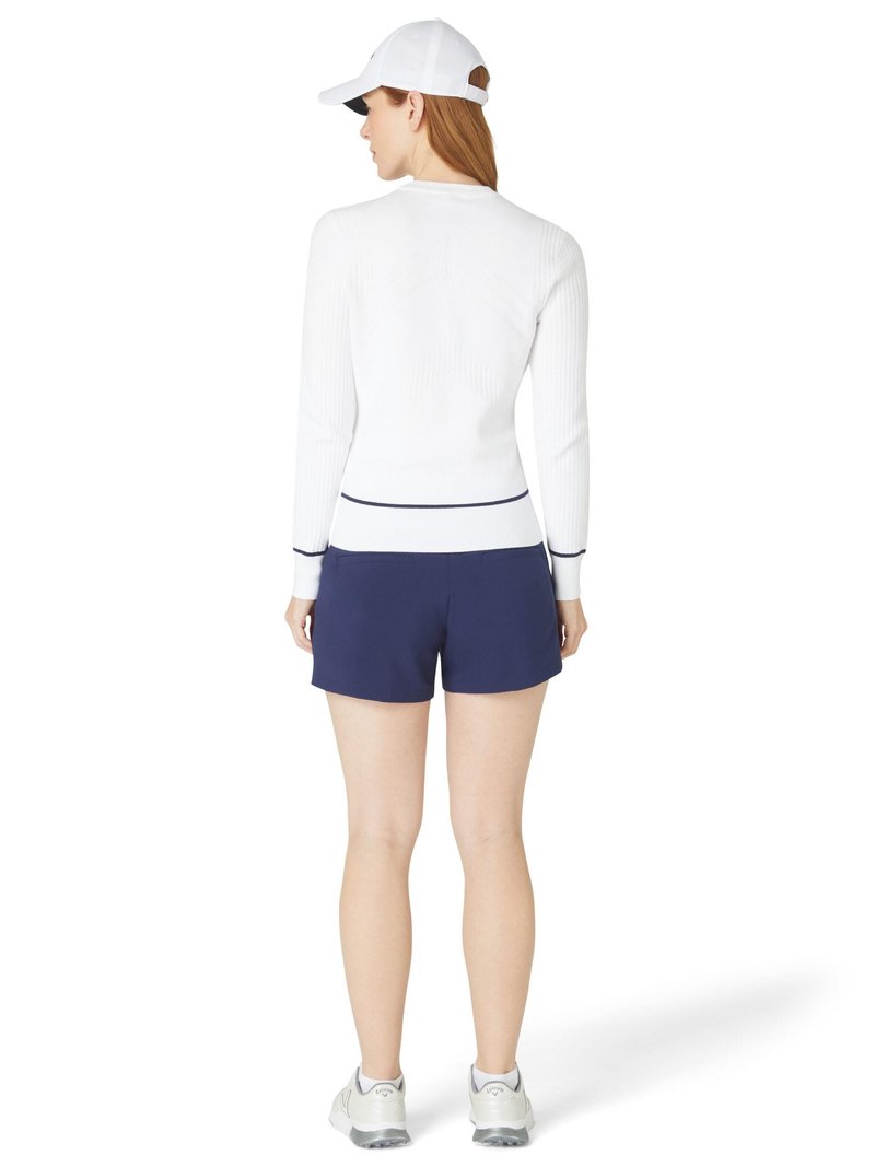 Callaway Chev Sweater with Tipping Damen Pullover, weiss