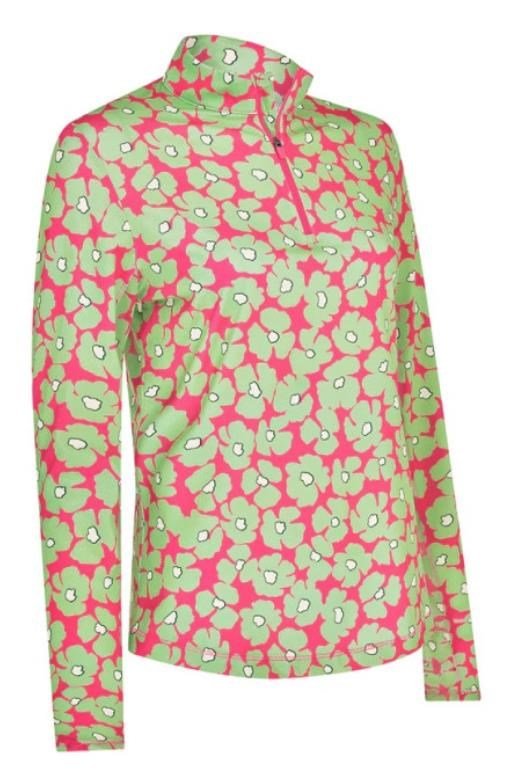Callaway Floral Printed Sun Protection Damen Sweatshirt, cheeky pink