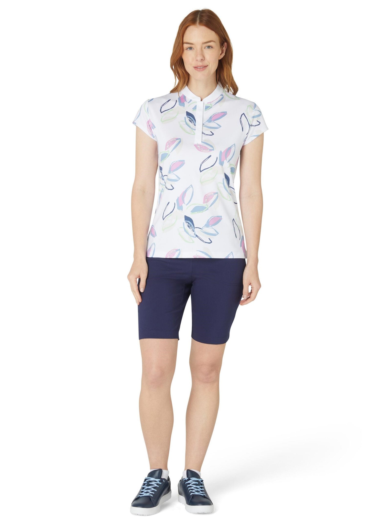 Callaway Linear Petals Damen Poloshirt, brilliant white