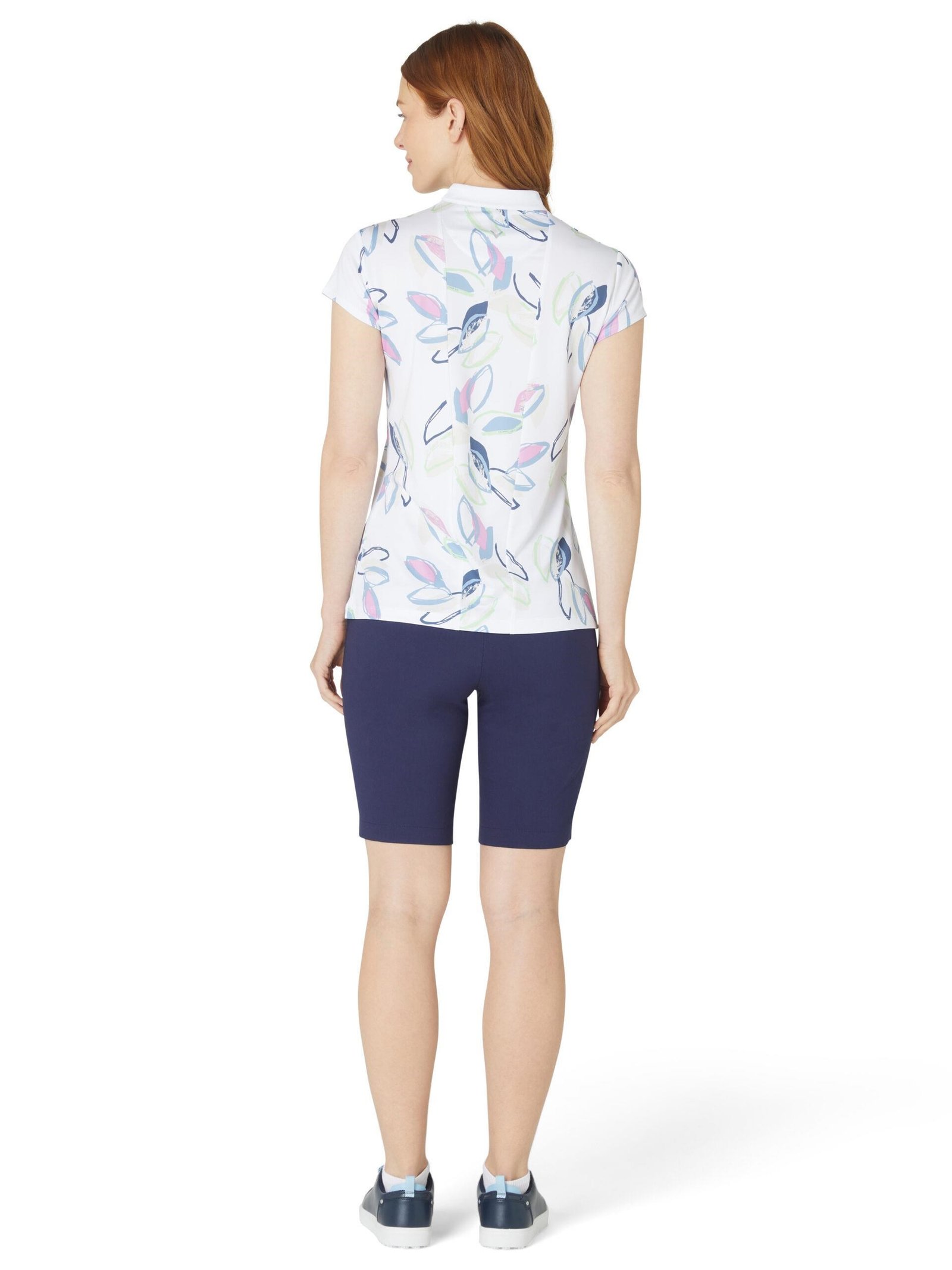 Callaway Linear Petals Damen Poloshirt, brilliant white