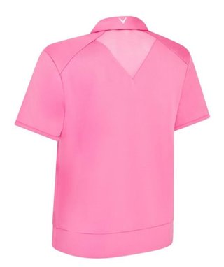 Callaway Waist Length Mesh Detail Short Sleeve Damen Poloshirt, cheeky pink